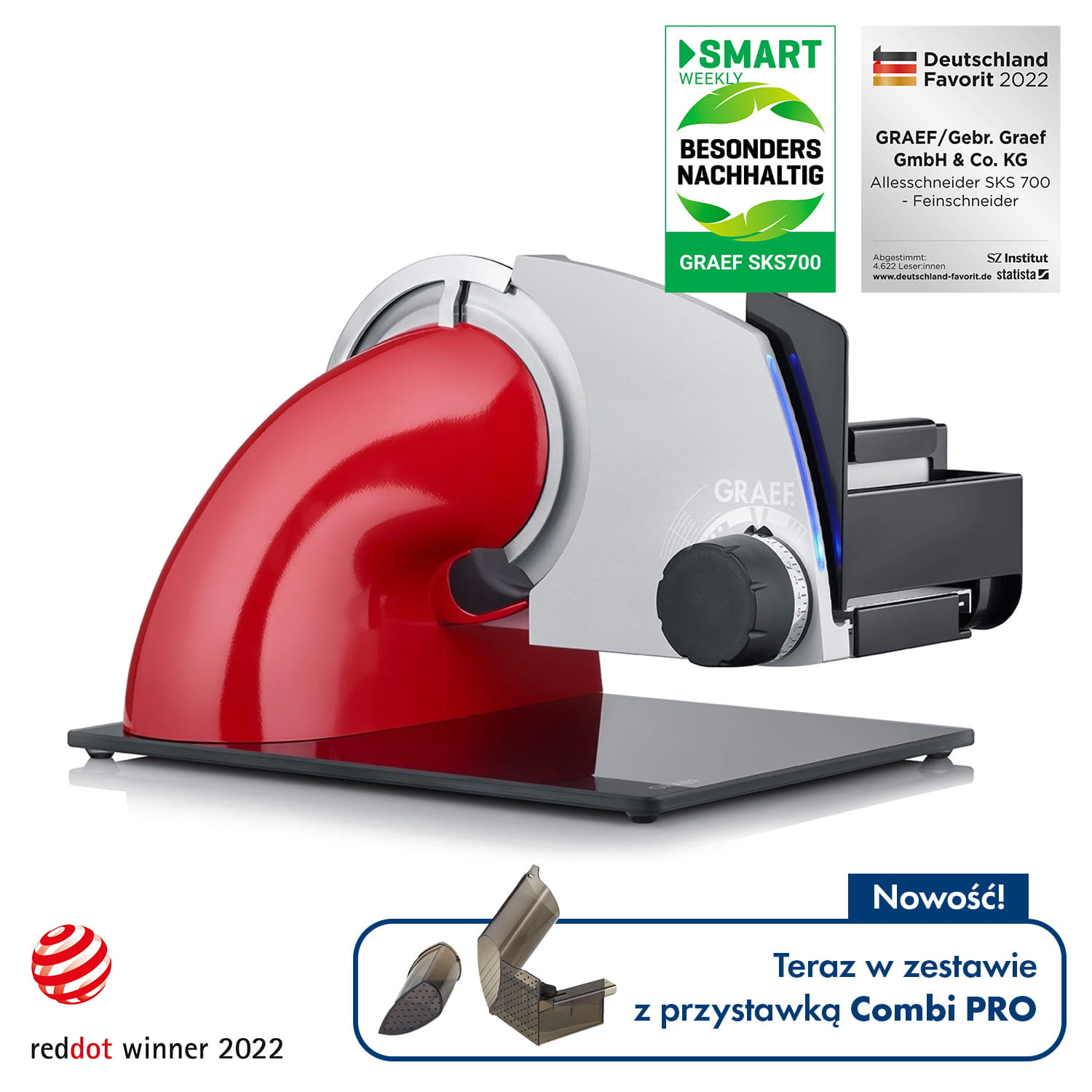 Krajalnica uniwersalna GRAEF SKS 700 (Czerwona)